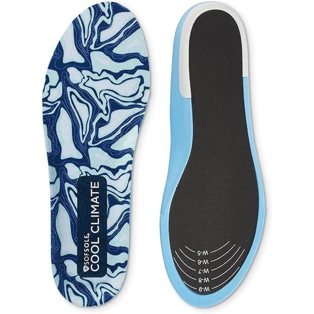 Sof Sole Cool Climate Womens Trimmable Performance Insoles Blue Size 5-10 NEW